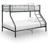 vidaXL Cadre de lit superpos&eacute; sans matelas noir 140x200 cm/90x200 cm