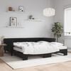 vidaXL Lit de jour avec lit gigogne et matelas noir 100x200 cm velours