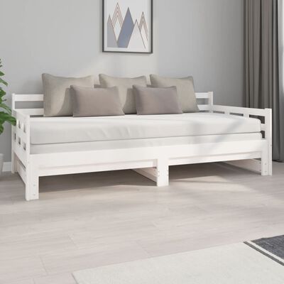 vidaXL Lit coulissant sans matelas blanc 2x(90x200) cm