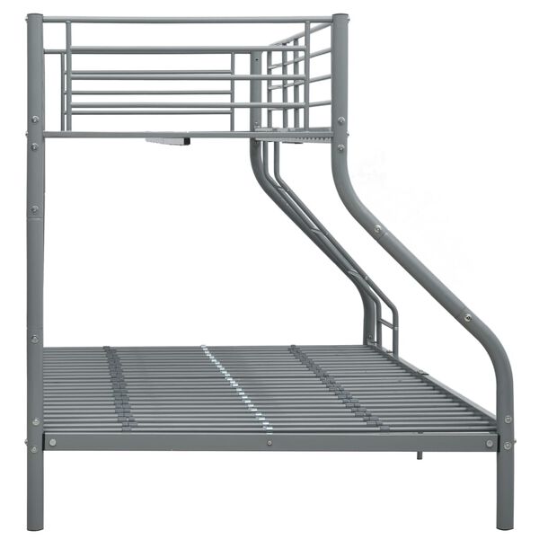 vidaXL Cadre de lit superposé sans matelas gris 140x200 cm/90x200 cm