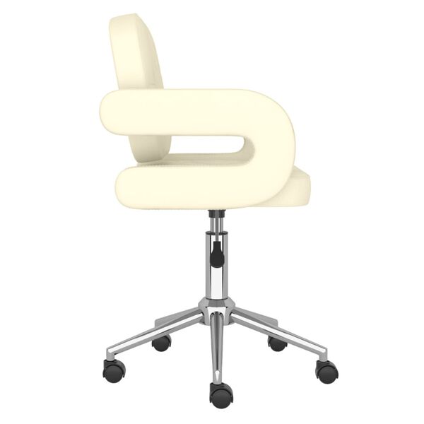vidaXL Chaise pivotante de salle &agrave; manger Cr&egrave;me Similicuir