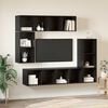vidaXL Ensemble meuble TV 4 pcs Ch&ecirc;ne noir Bois d'ing&eacute;nierie