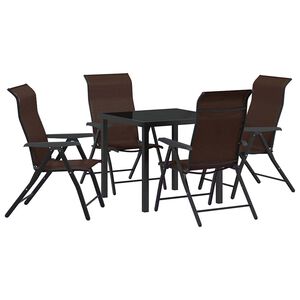 vidaXL Ensemble de salle &agrave; manger pour jardin 5 pcs Marron
