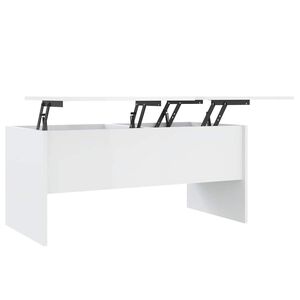 vidaXL Table basse blanc brillant 102x50,5x46,5 cm bois d'ing&eacute;nierie