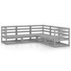 vidaXL Salon de jardin 5 pcs gris bois de pin massif