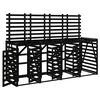 vidaXL Abri pour poubelle quadruple sur roulettes noir bois de pin