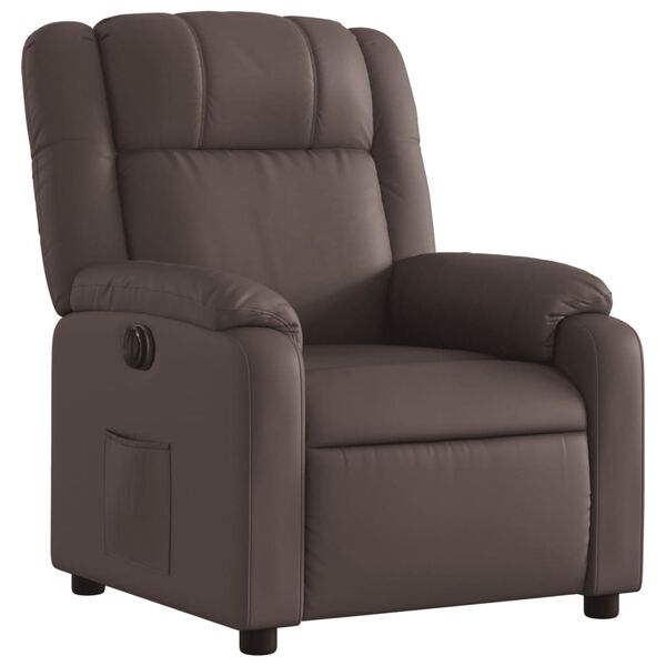vidaXL Fauteuil inclinable &eacute;lectrique Marron Similicuir