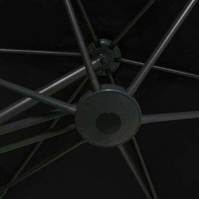 vidaXL Parasol d'extérieur avec mât en acier 300 cm Noir