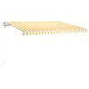 vidaXL Auvent automatique capteur de vent/LED 400x300cm Jaune et blanc