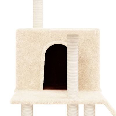 vidaXL Arbre à chat avec griffoirs en sisal Crème 109 cm