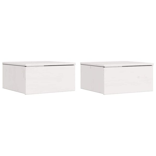 vidaXL Table de chevet avec tiroir 2 pcs Blanc 37 x 35 x 18,5 cm