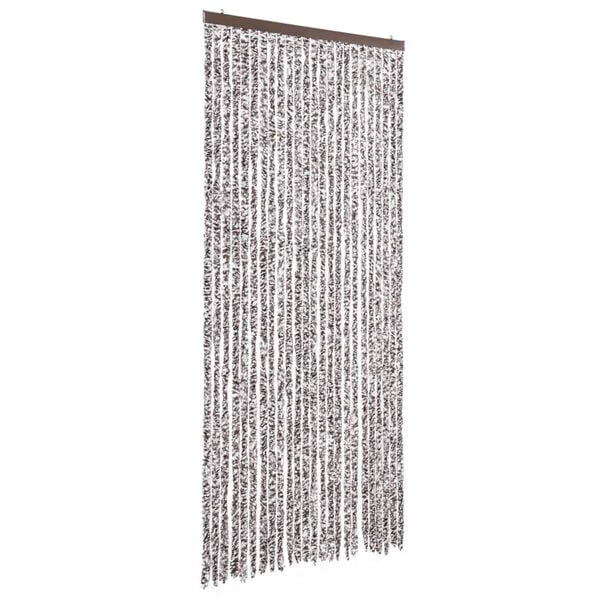 vidaXL Rideau anti-mouches marron et beige 100x200 cm chenille