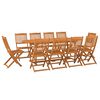 vidaXL Ensemble &agrave; manger de jardin 11 pcs 220x90x75 cm bois d'acacia