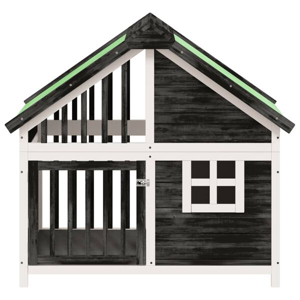 vidaXL Chenil gris 96x60,5x87 cm bois de pin solide