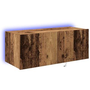 vidaXL Meuble TV mural Bois ancien 80 x 35 x 31 cm Bois d'ing&eacute;nierie