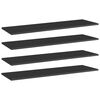 vidaXL Panneaux biblioth&egrave;que 4pcs Noir brillant 100x30x1,5cm Agglom&eacute;r&eacute;