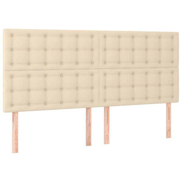 vidaXL Tête de lit à LED Crème 180x5x118/128 cm Tissu