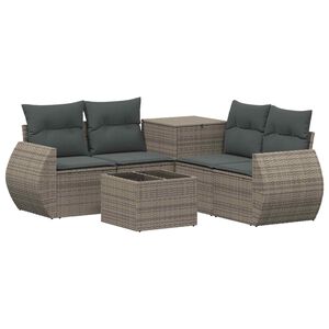 vidaXL Ensemble de Canap&eacute;s 6 pc Gris et Gris fonc&eacute; 55 x 55 x 37 cm