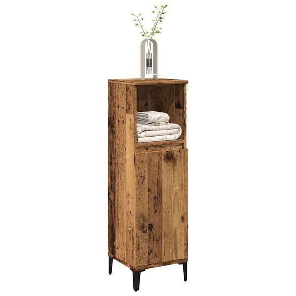 vidaXL Armoire de salle de bain vieux bois 30x30x100cm bois ing&eacute;nierie