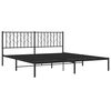 vidaXL Cadre de lit m&eacute;tal sans matelas avec t&ecirc;te de lit noir 183x213cm