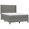 vidaXL Sommier &agrave; lattes de lit avec matelas Gris fonc&eacute; 140x200cm Tissu
