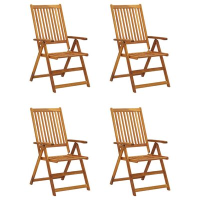 vidaXL Chaises inclinables de jardin lot de 4 et coussins Bois acacia