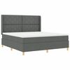 vidaXL Lit &agrave; ressorts avec bandes LED Gris 180 x 200 cm tissu