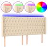 vidaXL T&ecirc;te de lit &agrave; LED Cr&egrave;me 183x16x118/128 cm Tissu