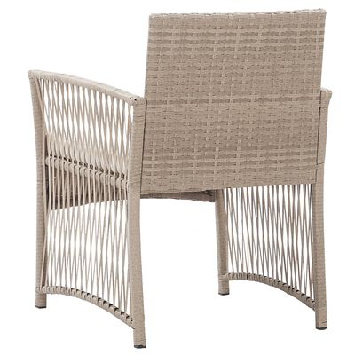 vidaXL Fauteuils de jardin avec coussins lot de 2 Beige Résine tressée