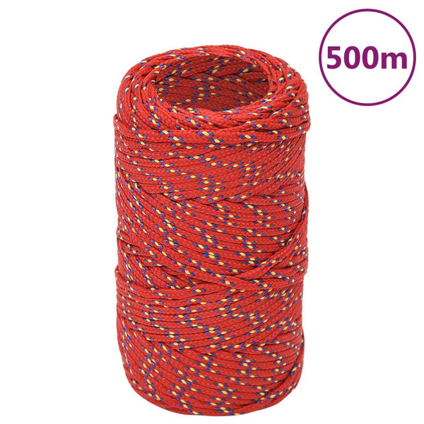 vidaXL Corde de bateau Rouge 2 mm 500 m Polypropyl&egrave;ne