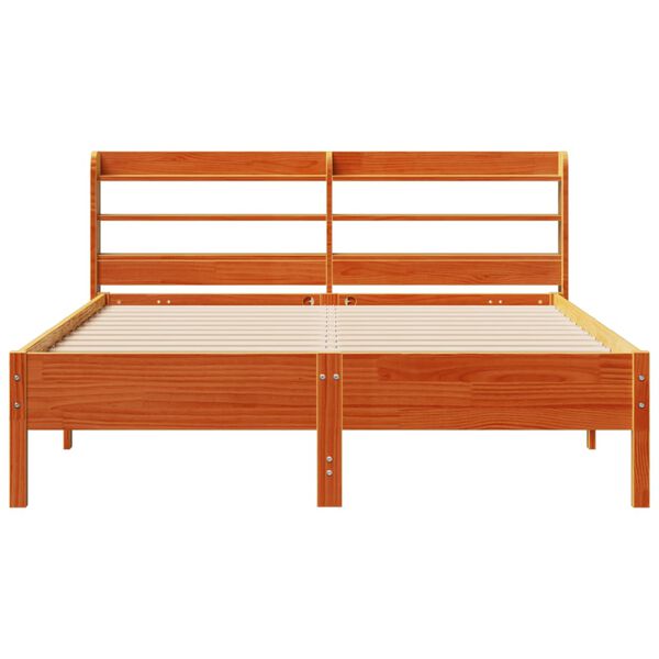 vidaXL Cadre de lit sans matelas cire marron 140x200cm bois pin massif