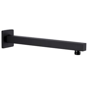 vidaXL Bras de support de douche Carr&eacute; Acier inoxydable 201 Noir 30 cm