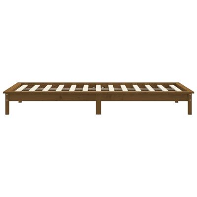 vidaXL Cadre de lit Marron miel 90x190 cm Bois de pin massif Simple