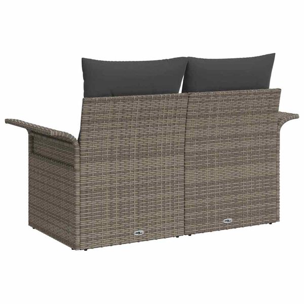 vidaXL Canap&eacute; de jardin avec coussin Gris 141 x 62 x 69 cm polyrotin