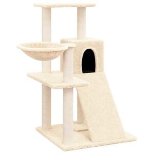 vidaXL Arbre &agrave; chat avec griffoirs en sisal Cr&egrave;me 82 cm