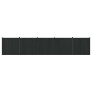 vidaXL Panneau de cl&ocirc;ture 5 pcs WPC et Aluminium Noir