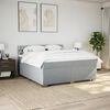 vidaXL Sommier &agrave; lattes de lit avec matelas Gris clair 200x200cm Tissu
