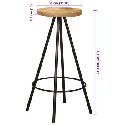 vidaXL Ensemble de bar 5 pcs bois de manguier massif