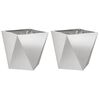 vidaXL Jardini&egrave;re 2 pc Argent 50 x 50 x 50 cm Acier inoxydable
