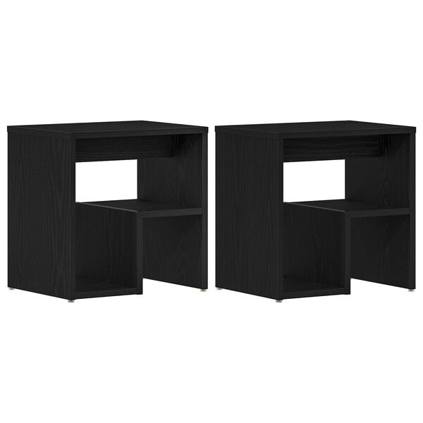 vidaXL Cabinet de chevet 2 pcs Ch&ecirc;ne noir 40 x 30 x 40 cm