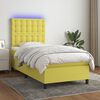 vidaXL Sommier &agrave; lattes de lit et matelas et LED Vert 100x200 cm Tissu