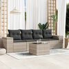 vidaXL Salon de jardin 5 pcs avec coussins gris clair r&eacute;sine tress&eacute;e