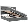 vidaXL Lit de rangement LED avec matelas Gris fonc&eacute; 160 x 200 cm Tissu