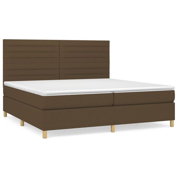vidaXL Sommier &agrave; lattes de lit avec matelas Marron fonc&eacute; 200x200 cm