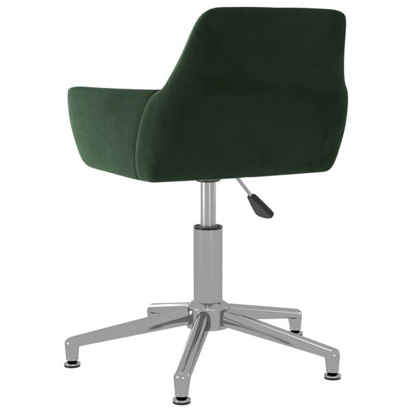 vidaXL Chaise pivotante de salle &agrave; manger Vert fonc&eacute; Velours