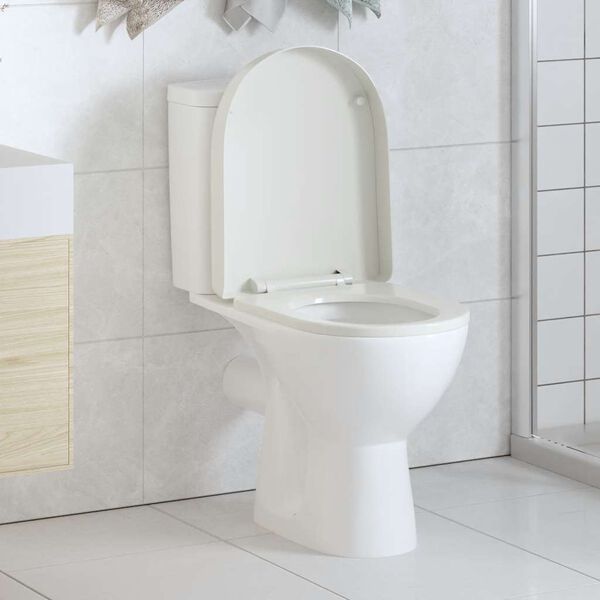 vidaXL Abattant WC &agrave; fermeture en douceur Blanc Carr&eacute;