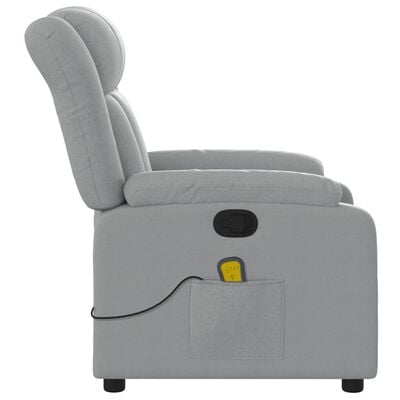 vidaXL Fauteuil de massage inclinable Gris clair Tissu