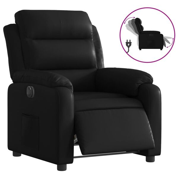 vidaXL Fauteuil inclinable &eacute;lectrique Noir Similicuir