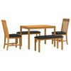 vidaXL Ensemble de salle &agrave; manger 5 pc Noir Bois de ch&ecirc;ne massif