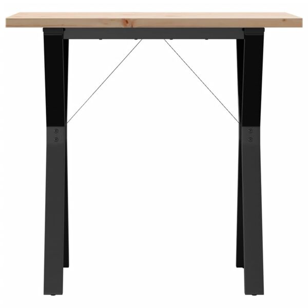 vidaXL Table &agrave; manger cadre en Y 80x50x75,5cm bois de pin massif acier